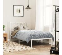 vidaXL Estructura cama sin colchón con cabecero metal blanco 80x200 cm