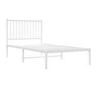 vidaXL Estructura de cama metálica con cabecero blanco 90x190 cm Individual sin colchón