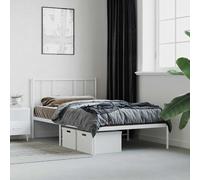 vidaXL Estructura cama sin colchón con cabecero metal blanco 90x190 cm