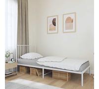 vidaXL Estructura cama sin colchón con cabecero metal blanco 90x190 cm