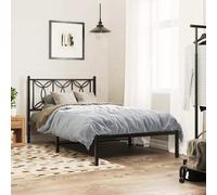 vidaXL Estructura de cama con cabecero metal negro 107x203 cm Individual
