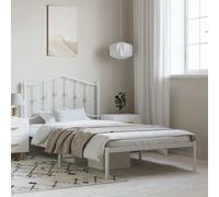 vidaXL Estructura cama sin colchón con cabecero metal negro 135x190 cm