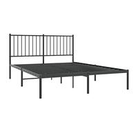vidaXL Estructura de cama con cabecero de metal negro 140x190 cm sin colchón