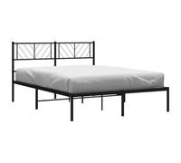 vidaXL Estructura Cama sin colchón con cabecero Metal Negro 150x200 cm