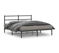vidaXL Estructura cama sin colchón con cabecero metal negro 150x200 cm