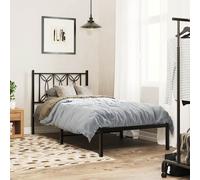 vidaXL Estructura cama sin colchón con cabecero metal negro 90x190 cm