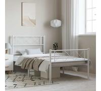 vidaXL Estructura cama sin colchón con estribo metal blanco 100x200 cm