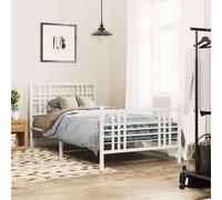 vidaXL Estructura cama sin colchón con estribo metal blanco 100x200 cm
