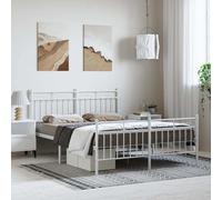 vidaXL Estructura cama sin colchón con estribo metal blanco 150x200 cm