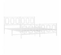 vidaXL Estructura Cama sin colchón con Estribo Metal Blanco 180x200 cm
