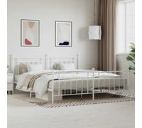 vidaXL Estructura cama sin colchón con estribo metal blanco 200x200 cm