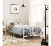 vidaXL Estructura cama sin colchón con estribo metal blanco 75x190 cm