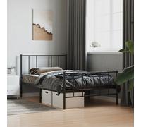 Estructura de cama de vidaXL con cabecero y piecero de metal, color , 100x200 cm