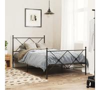 vidaXL Estructura cama sin colchón con estribo metal negro 100x200 cm