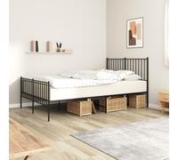 vidaXL Estructura cama sin colchón con estribo metal negro 120x190 cm