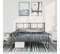 vidaXL Estructura cama sin colchón con estribo metal negro 150x200 cm