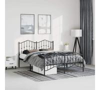 vidaXL Estructura cama sin colchón con estribo metal negro 150x200 cm