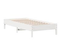 vidaXL Estructura de cama Somier de listones Madera maciza de pino blanca 100x200 cm