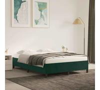 vidaXL Estructura cama sin colchón terciopelo verde oscuro 140x200 cm