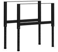 vidaXL Estructura de banco de trabajo 2 uds metal 85x(69-95,5)cm negro