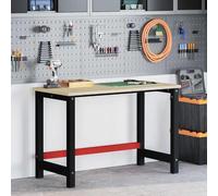 vidaXL Estructura de banco de trabajo metal negro y rojo 120x57x79 cm