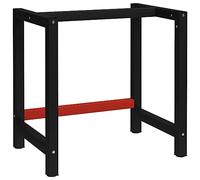 vidaXL Estructura de Banco de Trabajo Metal Negro y Rojo 150x57x79 cm