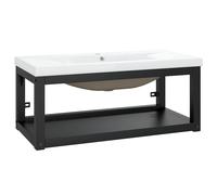 vidaXL Estructura de baño con lavabo incorporado hierro en color Negro/Blanco