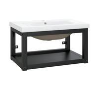 vidaXL Estructura de baño con lavabo incorporado Soporte lavadero consola Hierro negro