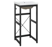 vidaXL Estructura de baño con lavabo incorporado hierro negro