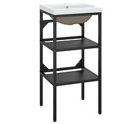 vidaXL Estructura de baño con Lavabo Incorporado Hierro Negro