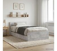 vidaXL Estructura de cama 2 uds. Gris Hormigón Madera de ingeniería