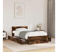 vidaXL Estructura de cama 2 uds. Roble Ahumado Madera de ingeniería