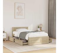 vidaXL Estructura de cama 2 uds. Roble Sonoma – Madera de ingeniería, almacenamiento