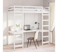vidaXL Estructura de cama alta 90 x 190 cm Madera de pino macizo