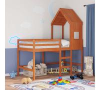 vidaXL Estructura de cama alta Marrón Cera 90 x 190 cm Pino macizo