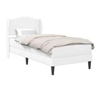 vidaXL Estructura de cama con cabecera moderna Cuero sintético Blanco 90 x 190 cm Multitalla