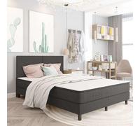 vidaXL Estructura de cama con somier, color gris, tapizada en tela, 160x200 cm