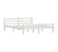 vidaXL Estructura de Cama Casa Dormitorio Robusta Duradera Muebles Mobiliario Cómodo Moderna Matrimonial Blanca 160x200 cm Madera Maciza de Pino