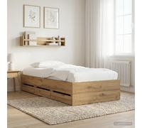 vidaXL Estructura de cama con almacenamiento con cajón Roble artisan