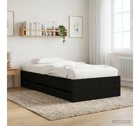 vidaXL Estructura de cama con almacenamiento con cajón Roble Negro