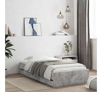 vidaXL Estructura de cama con almacenamiento con cajón Sonoma gris