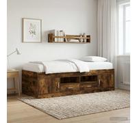 vidaXL Estructura de Cama con Almacenamiento Roble Ahumado 80 x 200 cm,
