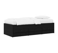 vidaXL Estructura de Cama con Almacenamiento Roble Negro 80 x 200 cm