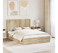 vidaXL Estructura de cama con espacio de almacenamiento y cabecero, 2 unidades, material de madera