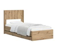 vidaXL Estructura de Cama con Almacenamiento y cabecero Artisan Oak
