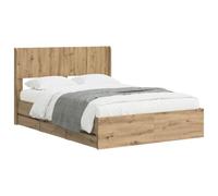 vidaXL Estructura de Cama con Almacenamiento y cabecero Artisan Oak