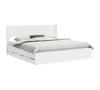 vidaXL Estructura de cama con almacenamiento y cabecero Blanco