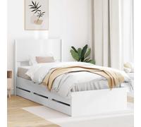 vidaXL Estructura de cama con almacenamiento y cabecero Blanco