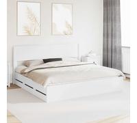 vidaXL Estructura de cama con almacenamiento y cabecero Blanco