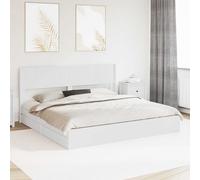 vidaXL Estructura de cama con almacenamiento y cabecero Blanco